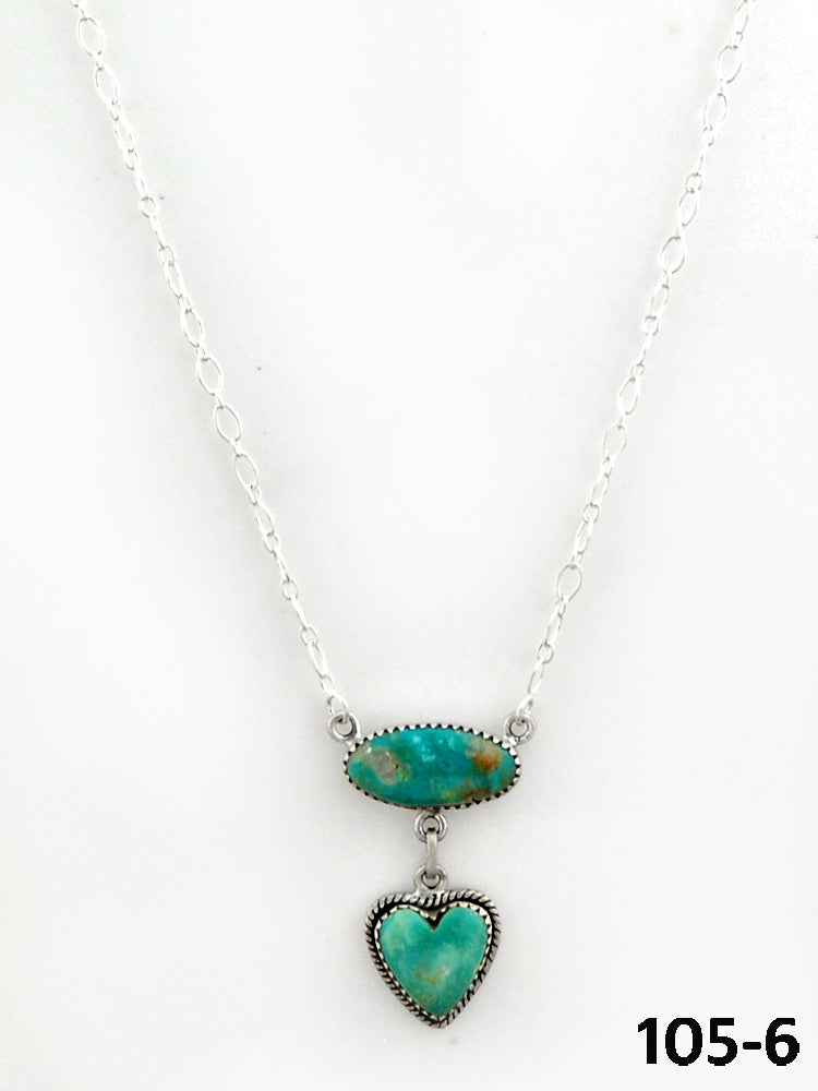 Southwest Made Carico Lake Turquoise & Sterling Silver Necklace