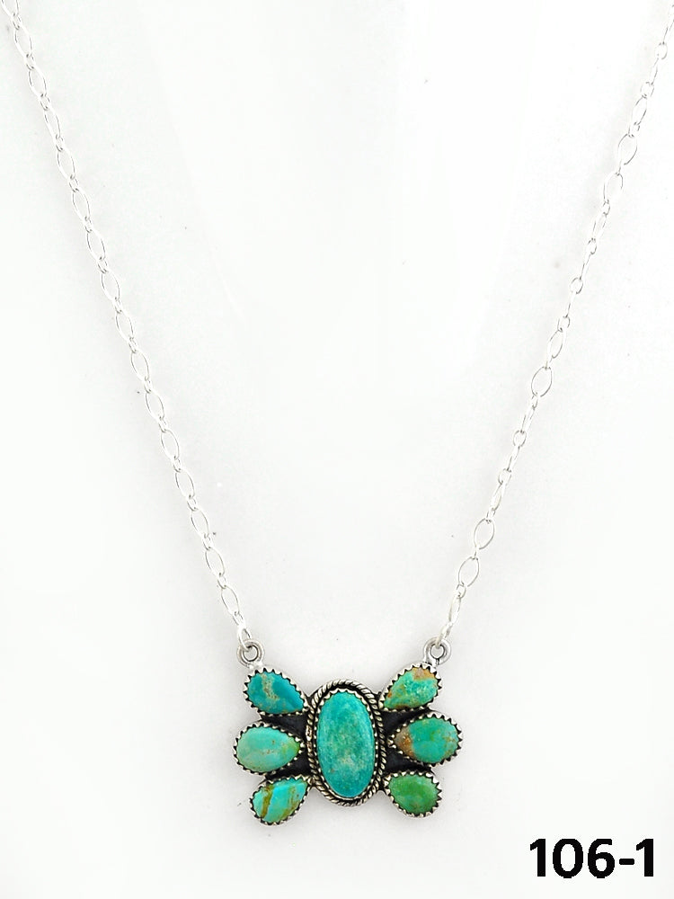 Southwest Made Carico Lake Turquoise & Sterling Silver Necklace