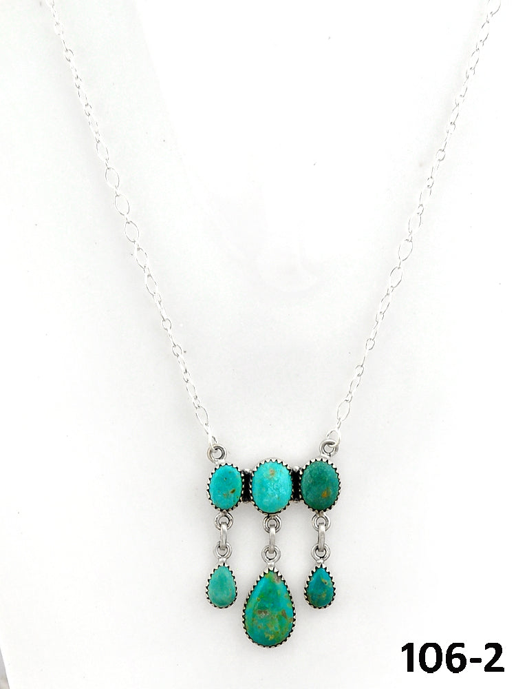 Southwest Made Carico Lake Turquoise & Sterling Silver Necklace