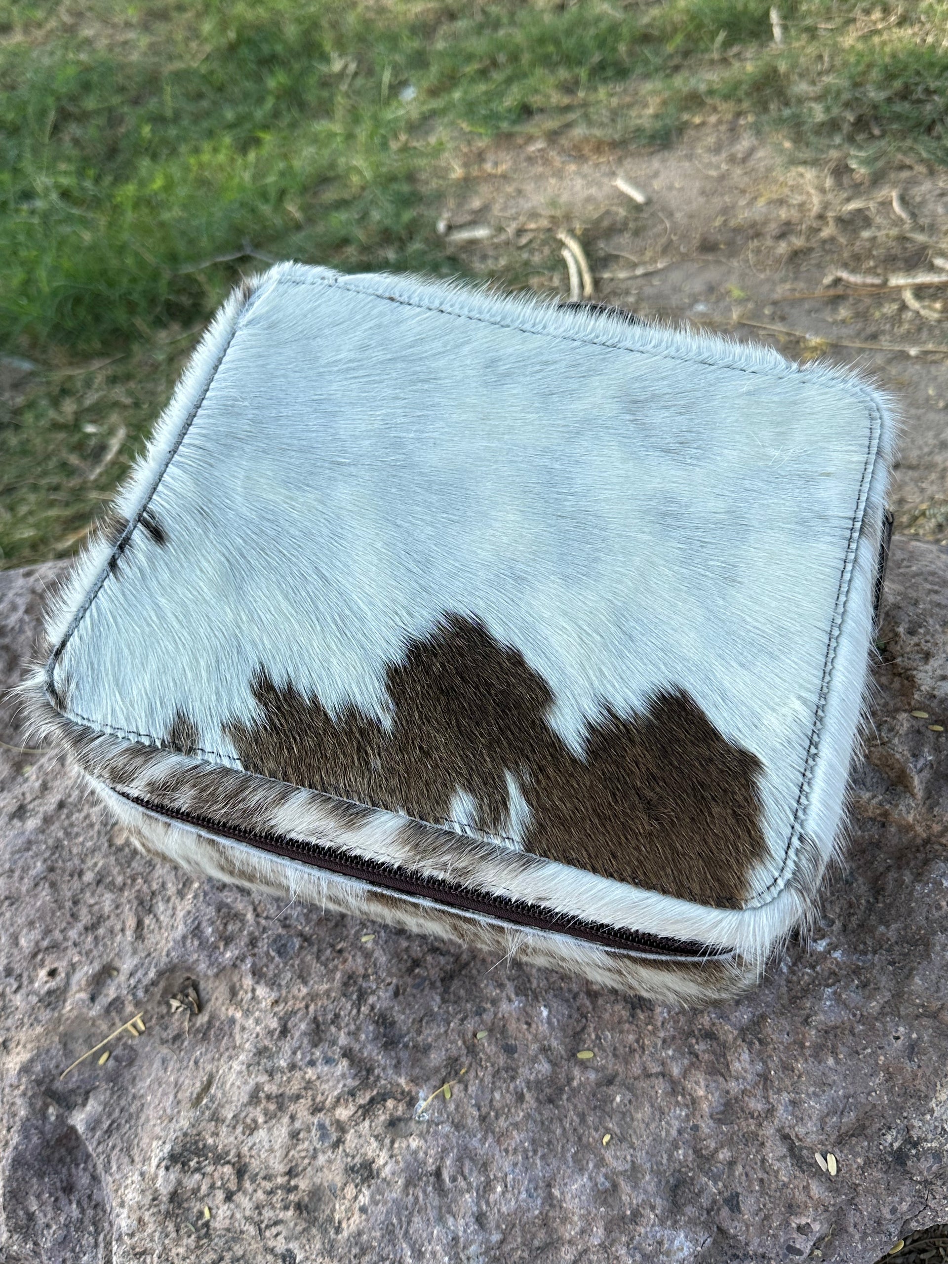Genuine Leather Cowhide Jewelry Box