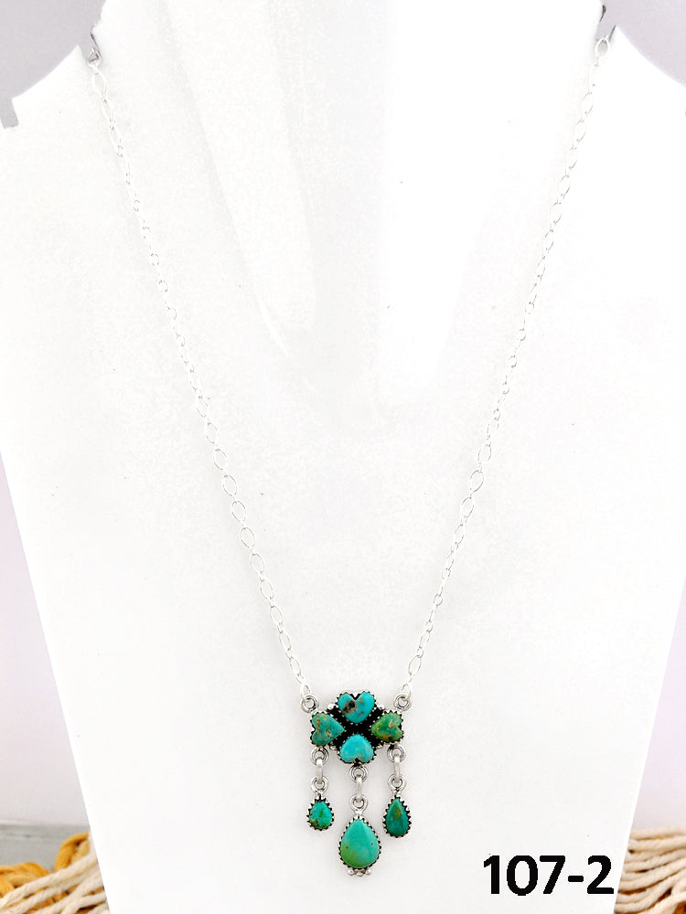 Southwest Made Carico Lake Turquoise & Sterling Silver Necklace