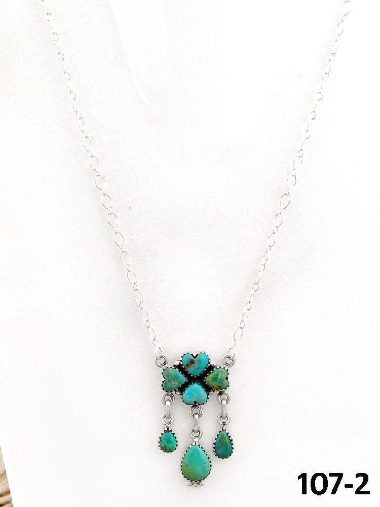 Southwest Made Carico Lake Turquoise & Sterling Silver Necklace