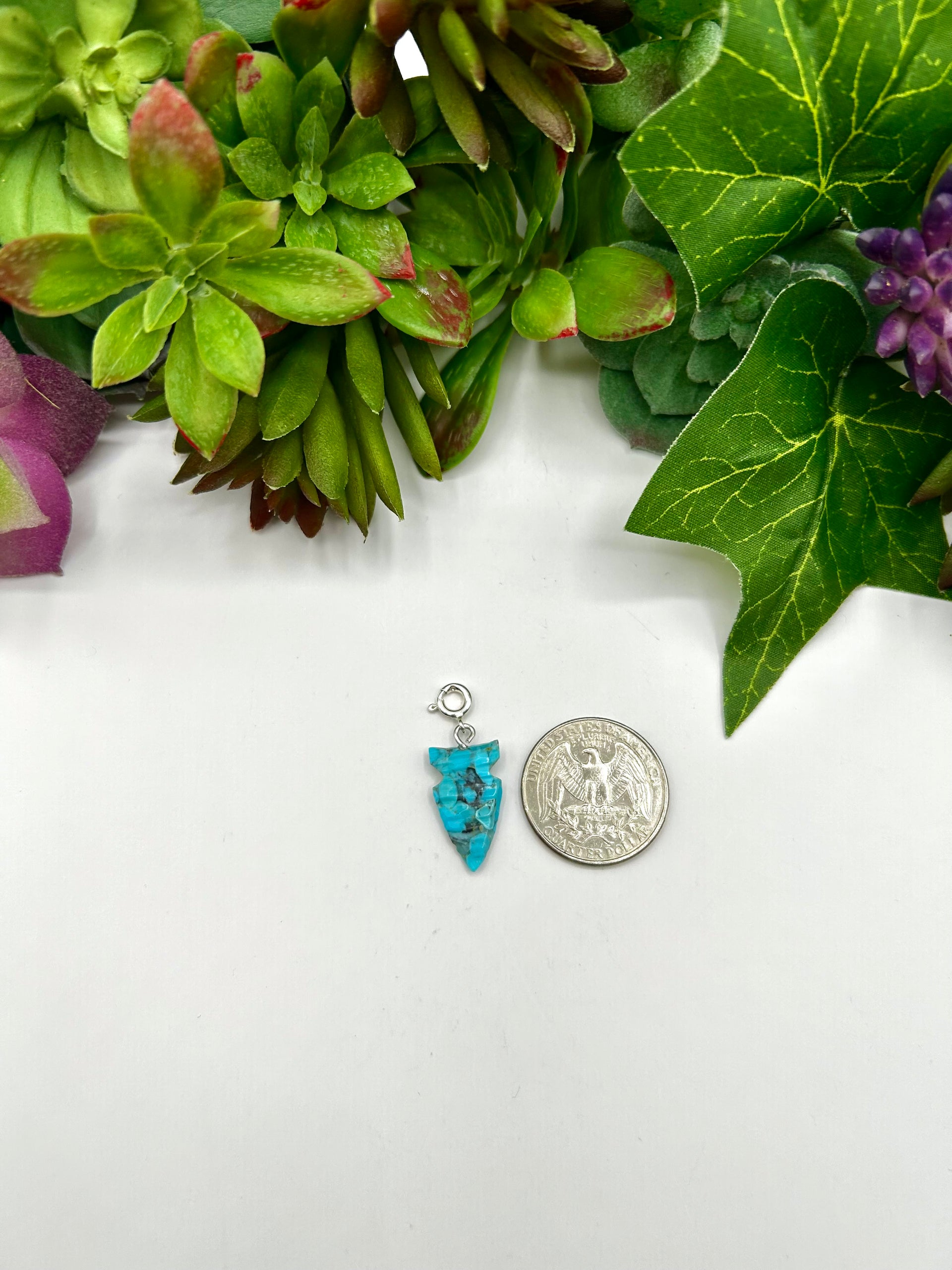 Navajo Made Mohave Turquoise & Sterling Silver Charms