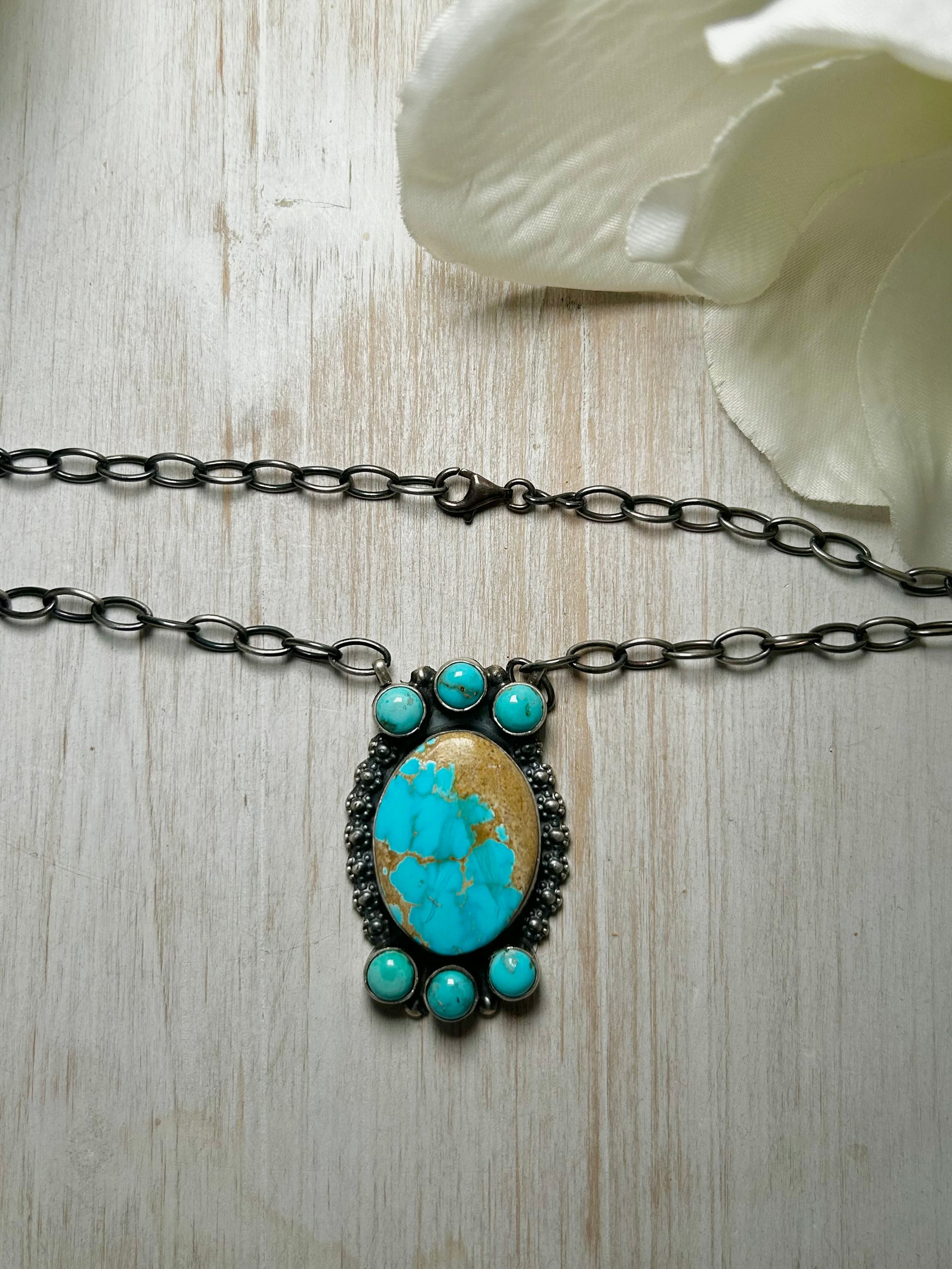 Amos Jake Mixed Turquoise & Sterling Silver Necklace