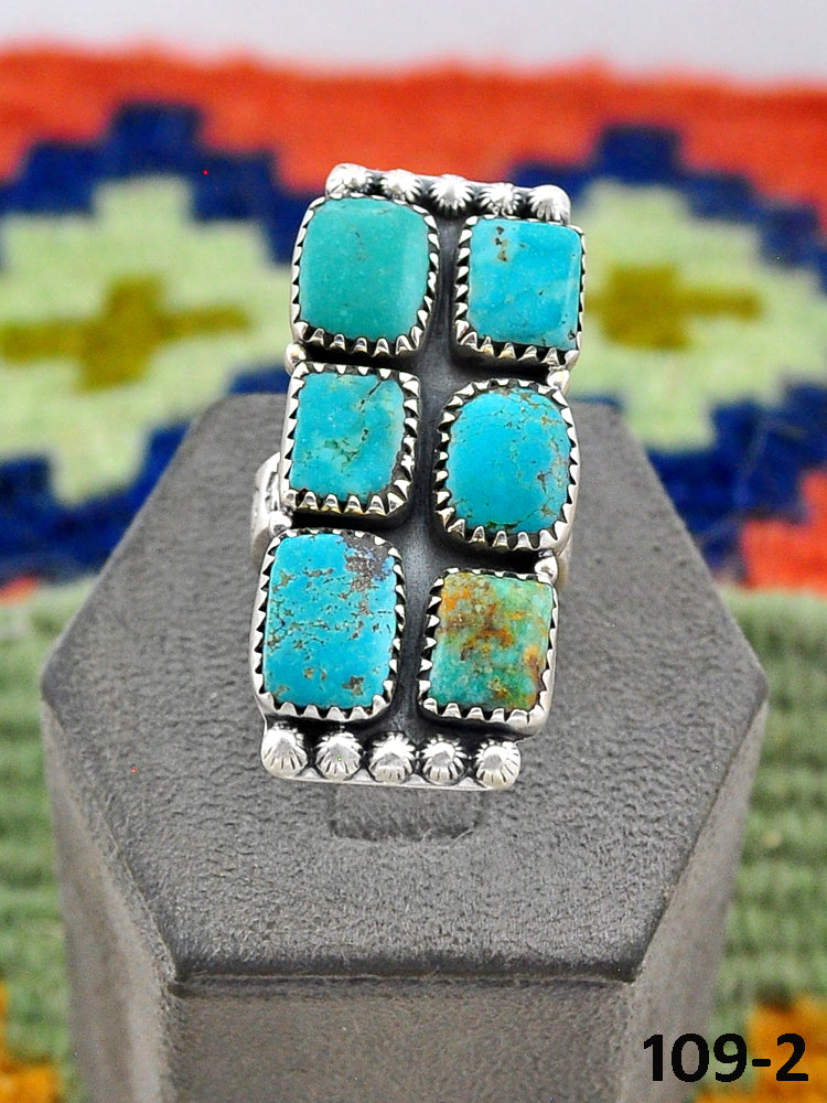 Southwest Handmade Red Skin Turquoise & Sterling Silver Adjustable Ring