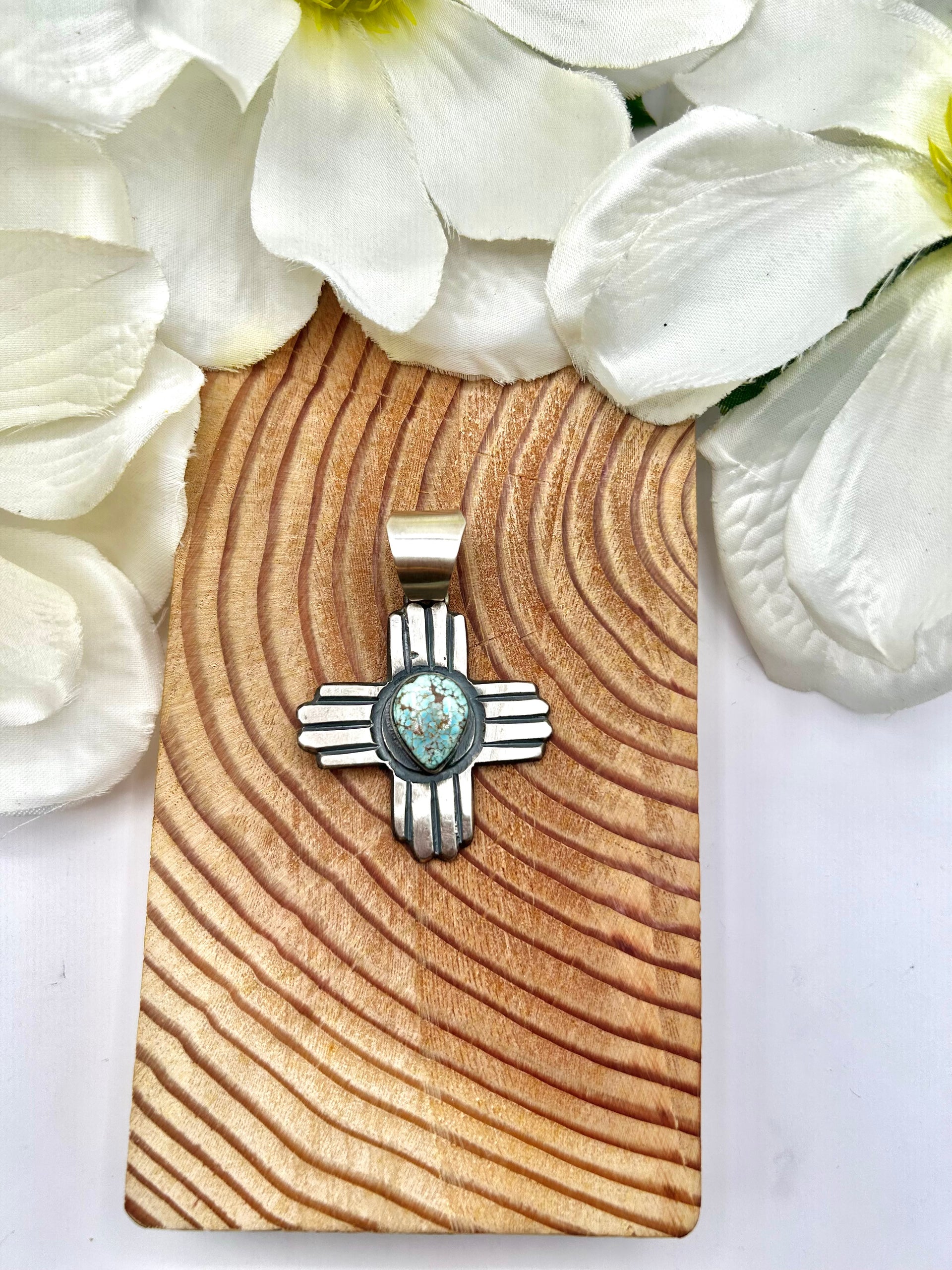Chimney Butte Golden Hill Turquoise & Sterling Silver Pendant