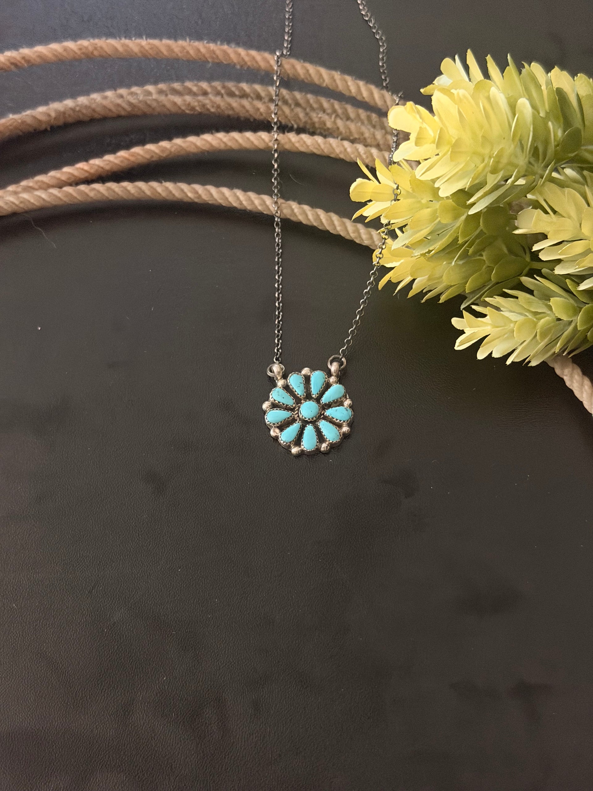 Alicia Wilson Kingman Turquoise & Sterling Silver Cluster Necklace