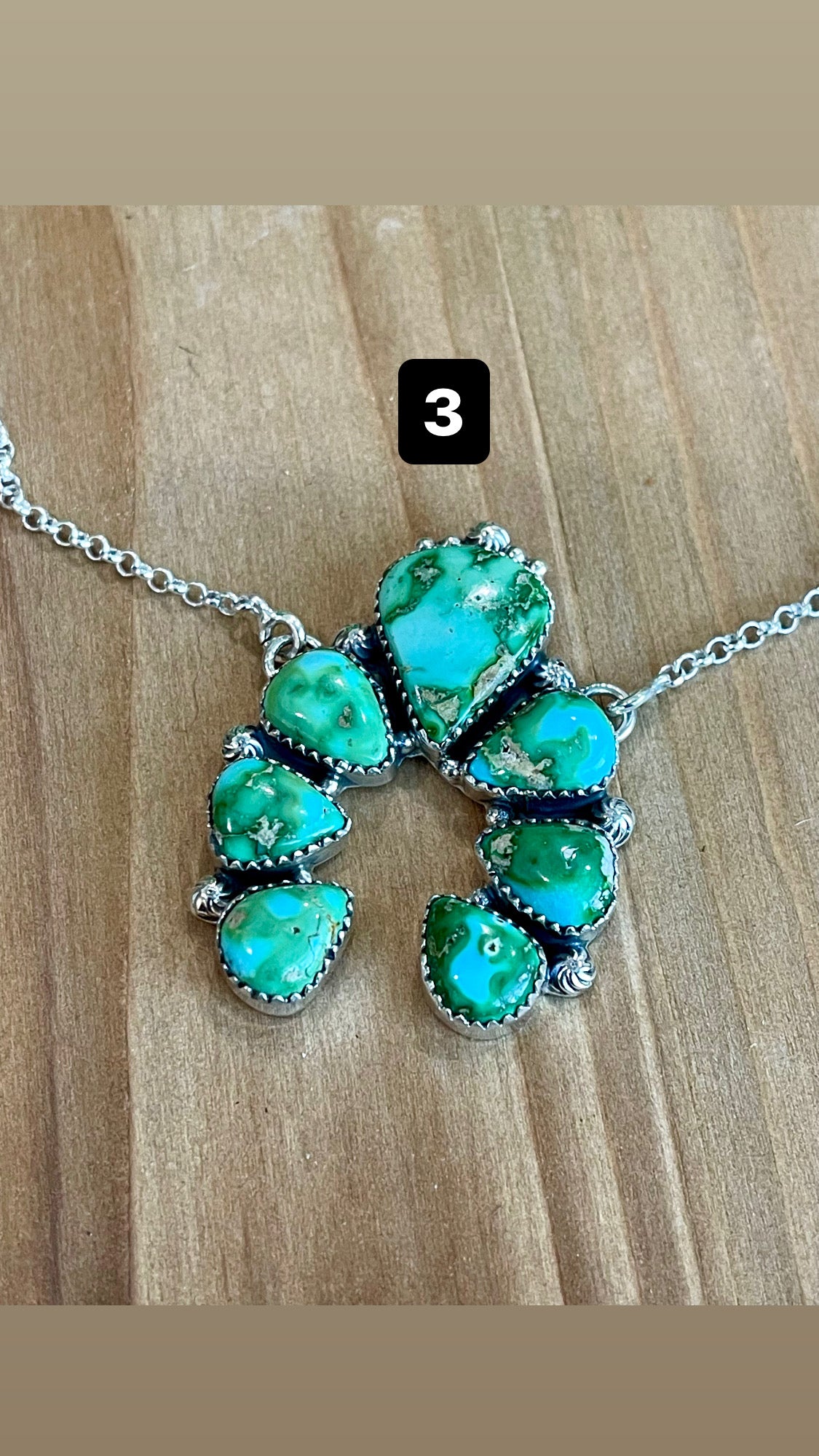 Southwest Handmade Sonoran Mountain Turquoise & Sterling Silver Naja Neckalce