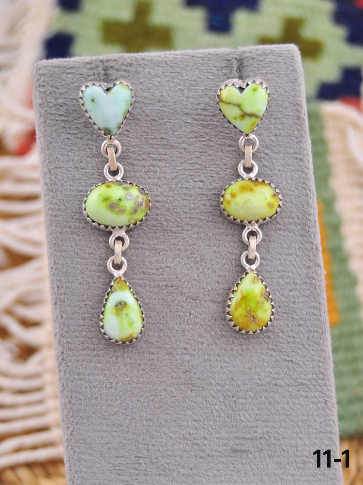 Southwest Made Palomino & Sterling Silver Post Dangle Earrings