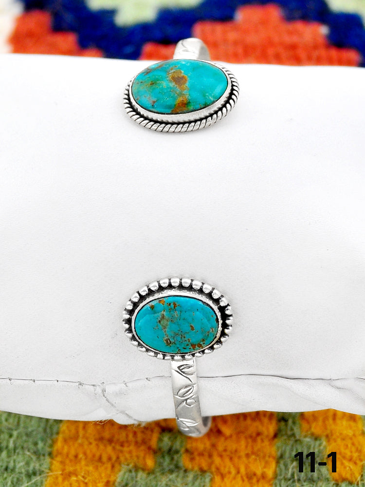 Southwest Handmade No. 8 Turquoise  & Sterling Silver Cuff Bracelet