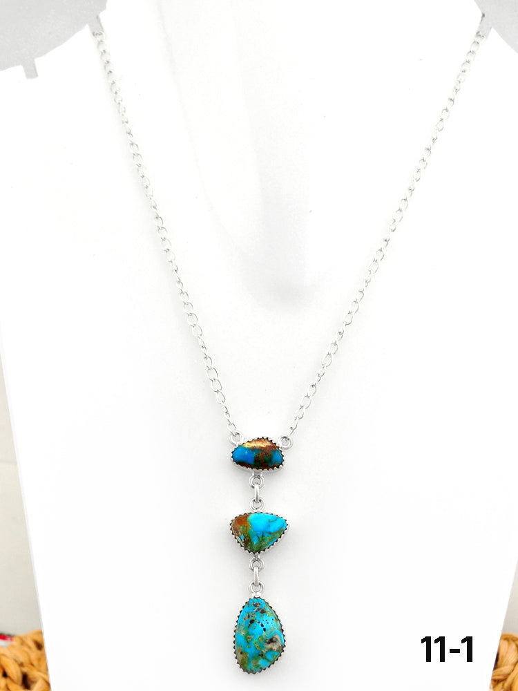 Southwest Made South Hill Turquoise & Sterling Silver Necklace