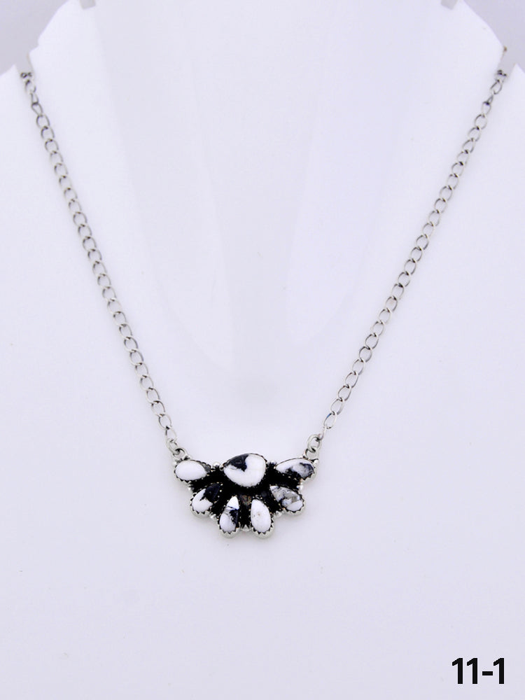 Southwest Made White Buffalo & Sterling Silver Necklace