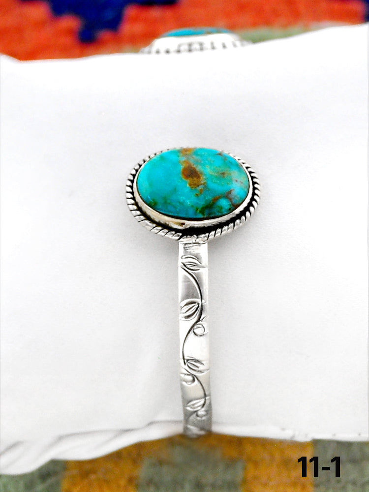Southwest Handmade No. 8 Turquoise  & Sterling Silver Cuff Bracelet