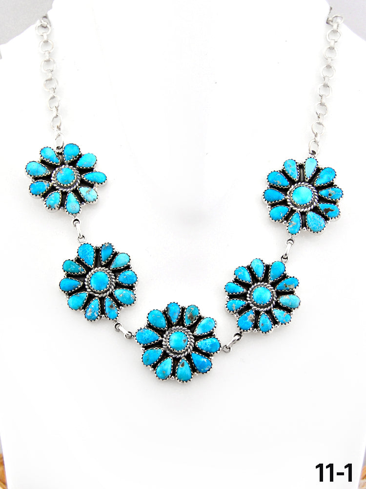 Southwest Made White Water Turquoise & Sterling Silver Necklace