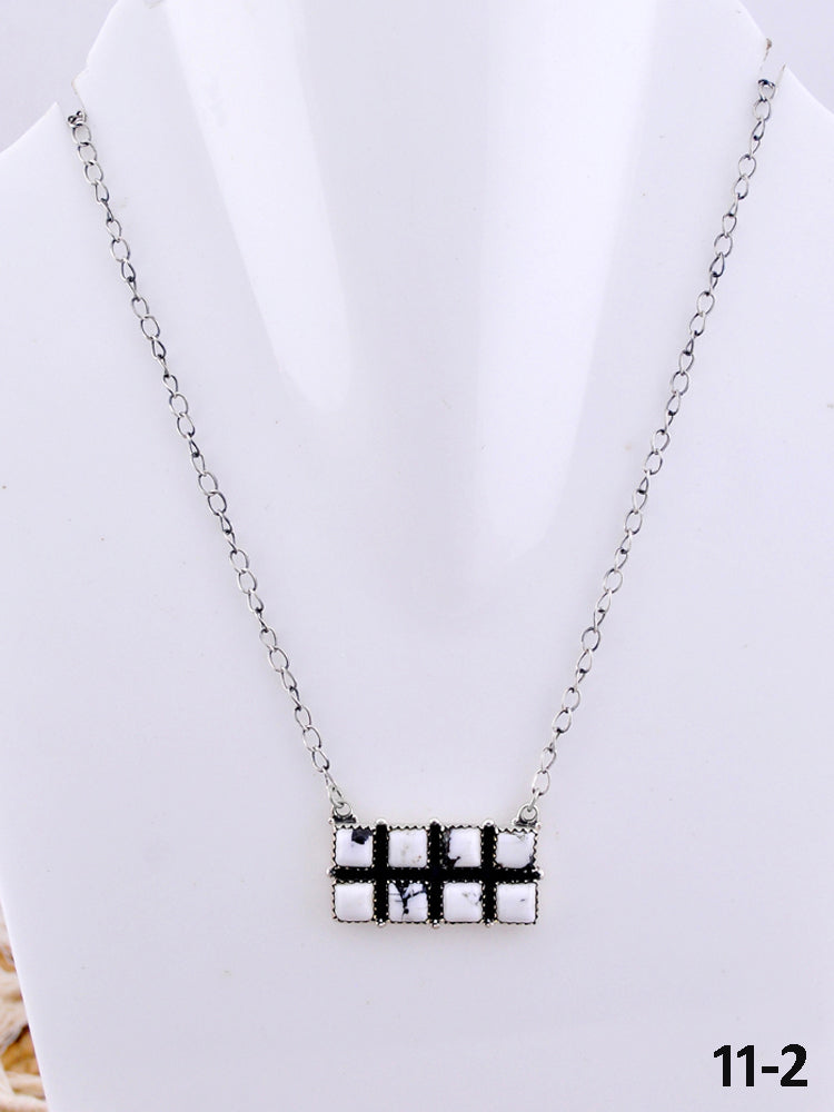 Southwest Made White Buffalo & Sterling Silver Necklace