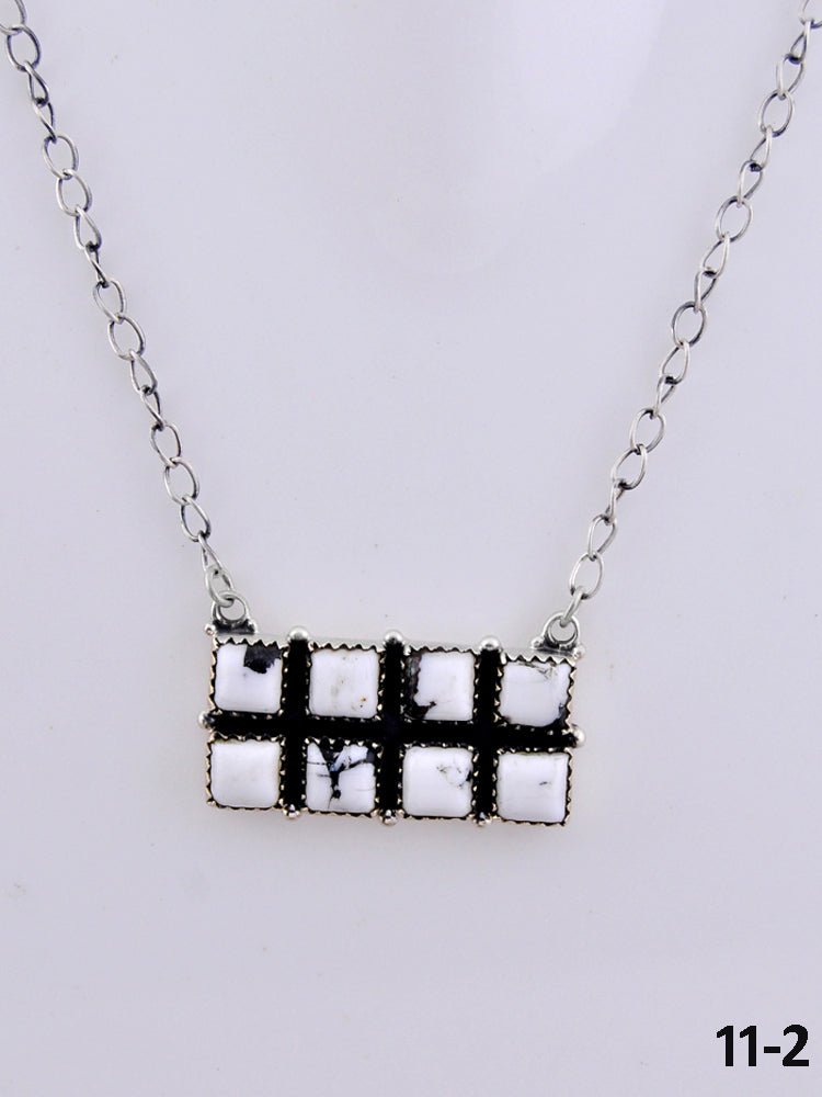 Southwest Made White Buffalo & Sterling Silver Necklace