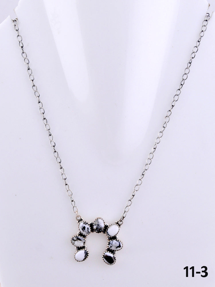 Southwest Made White Buffalo & Sterling Silver Necklace