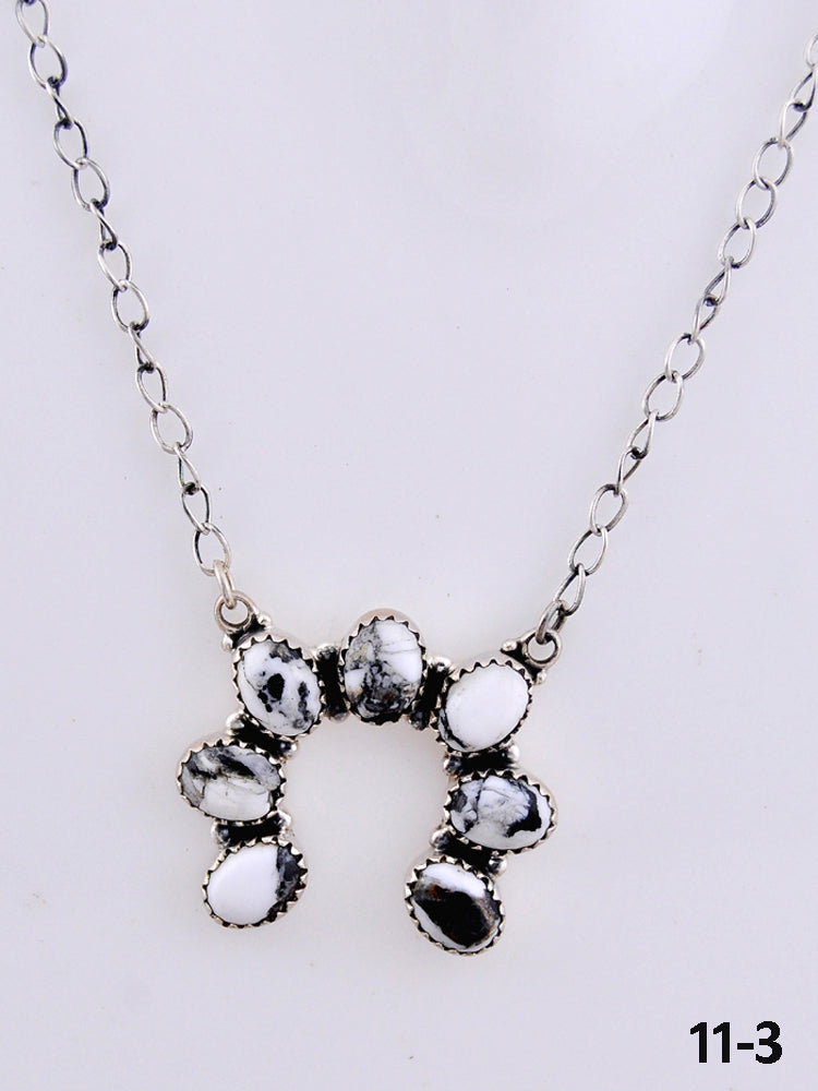 Southwest Made White Buffalo & Sterling Silver Necklace