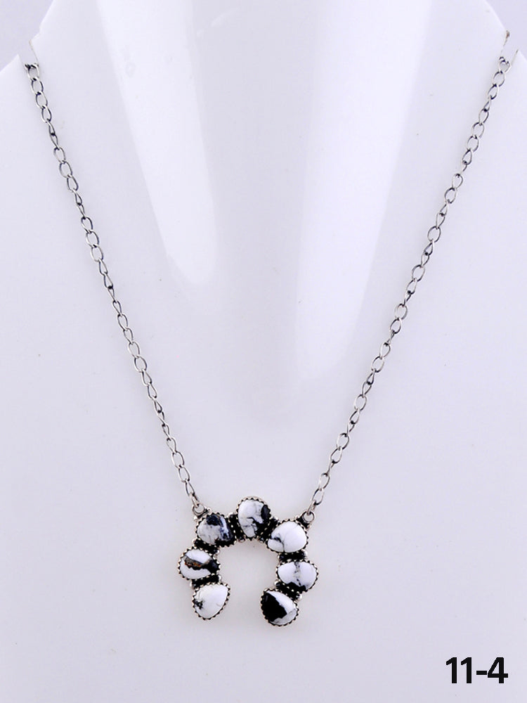 Southwest Made White Buffalo & Sterling Silver Necklace