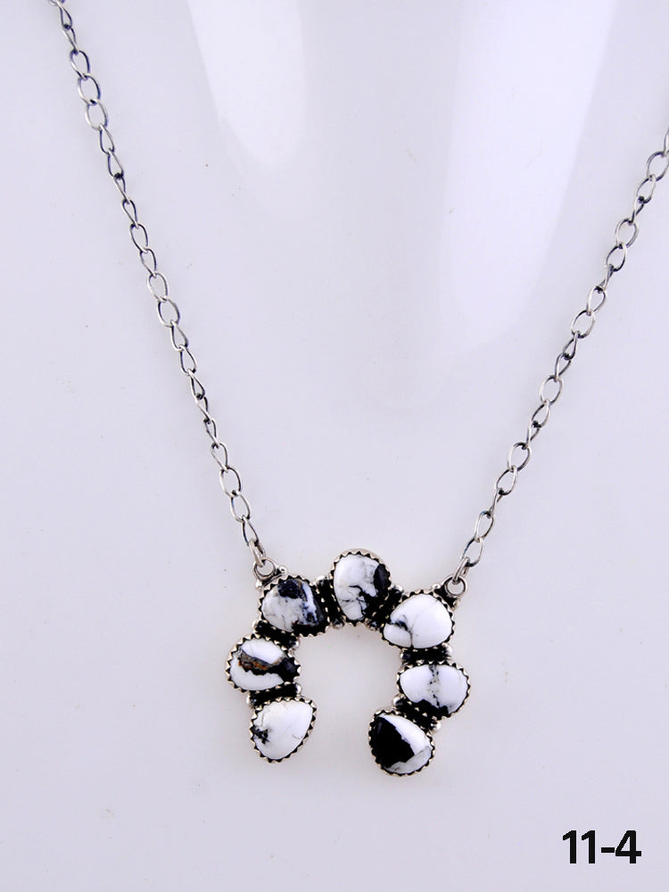 Southwest Made White Buffalo & Sterling Silver Necklace