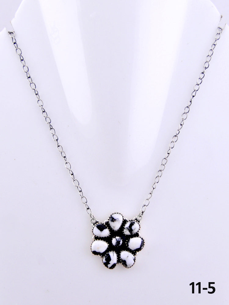 Southwest Made White Buffalo & Sterling Silver Necklace