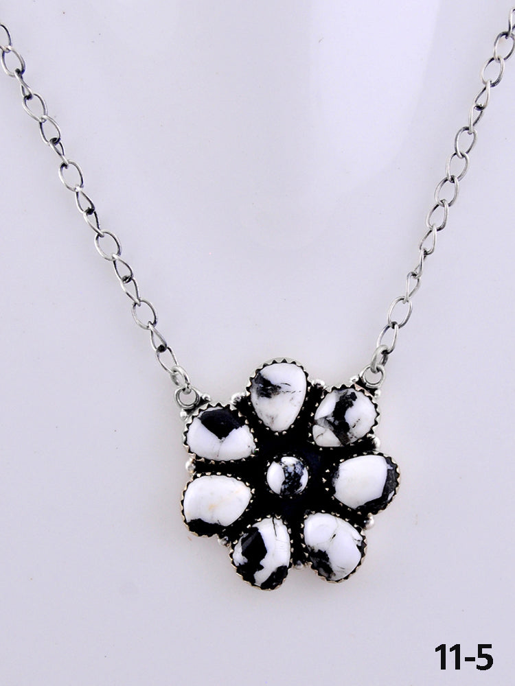 Southwest Made White Buffalo & Sterling Silver Necklace