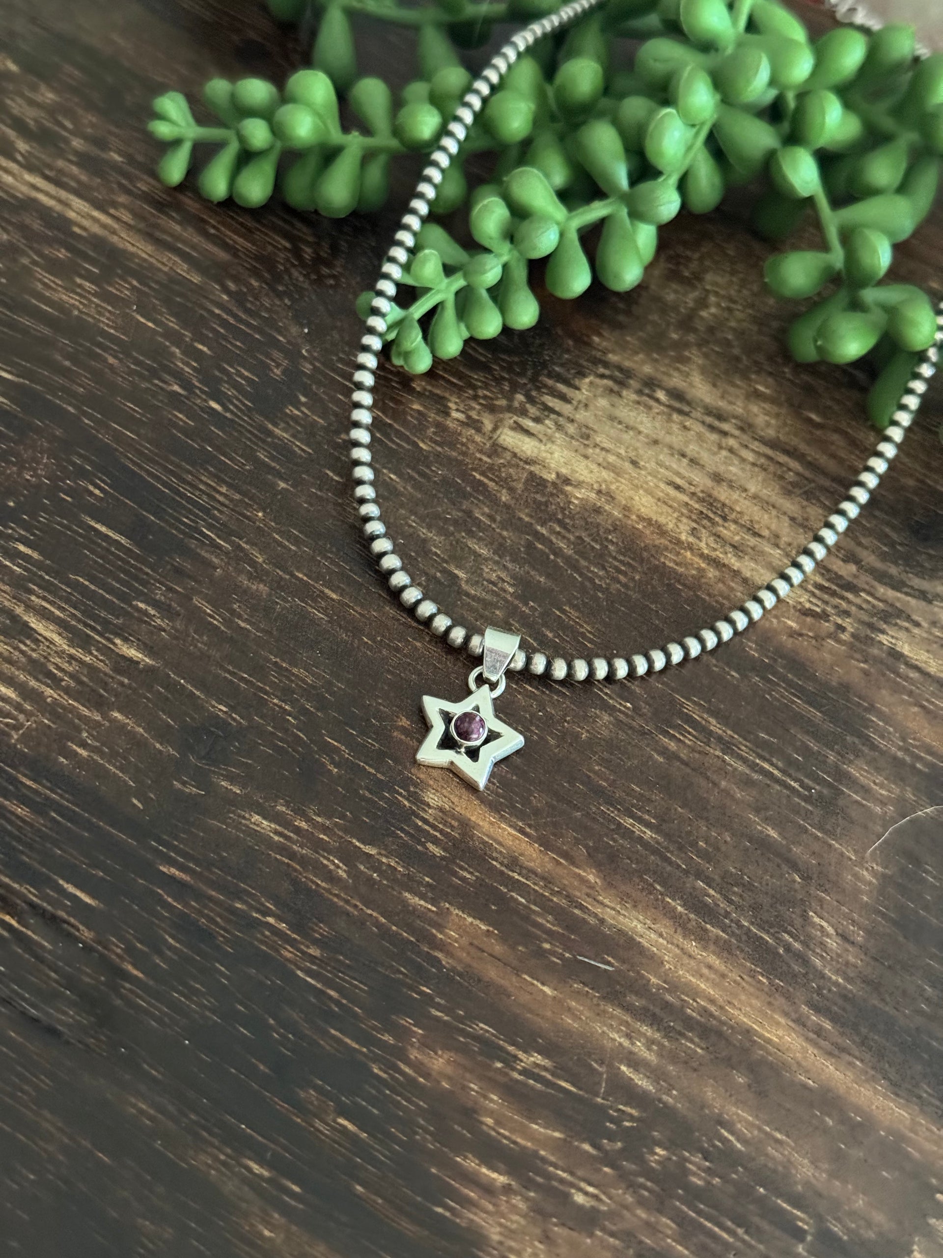 Navajo Made Purple Spiny Oyster & Sterling Silver Pendant