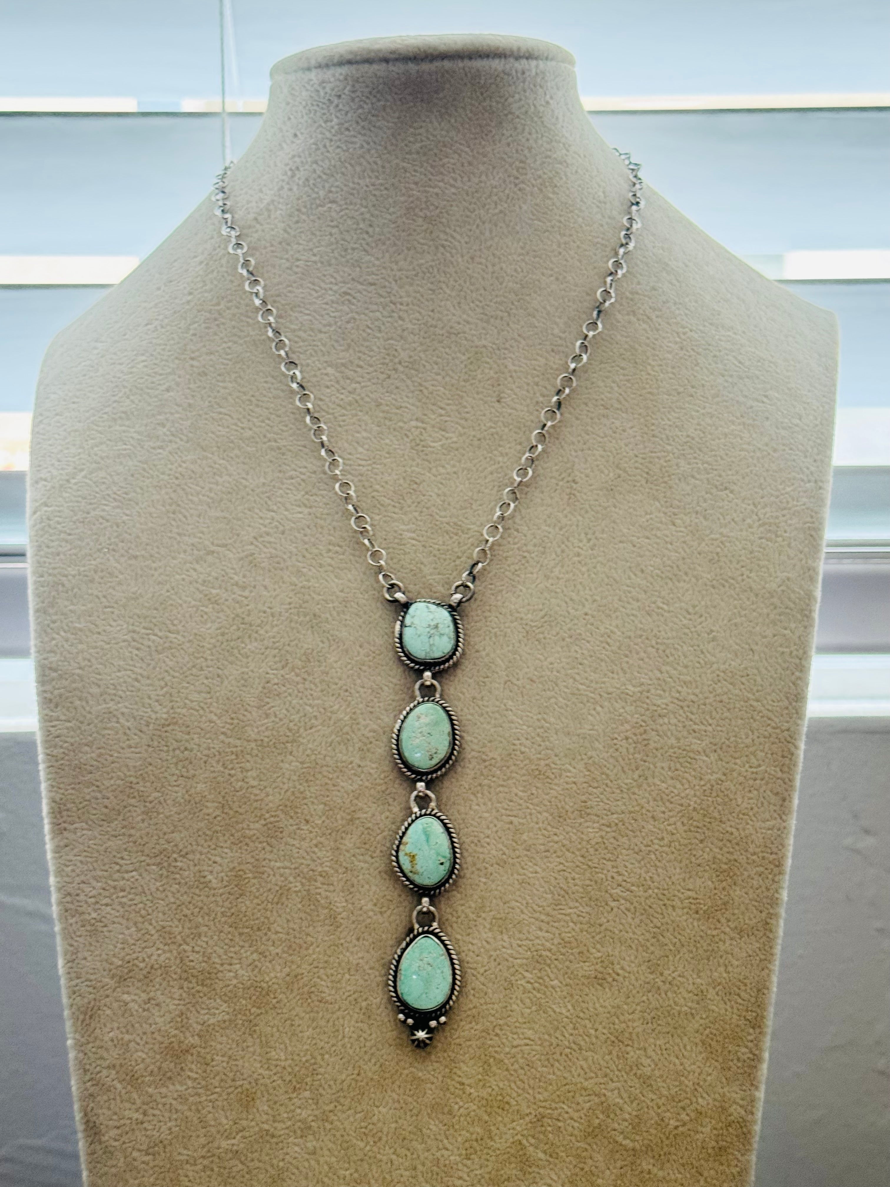 Southwest Handmade Paloma Variscite & Sterling Silver Necklace