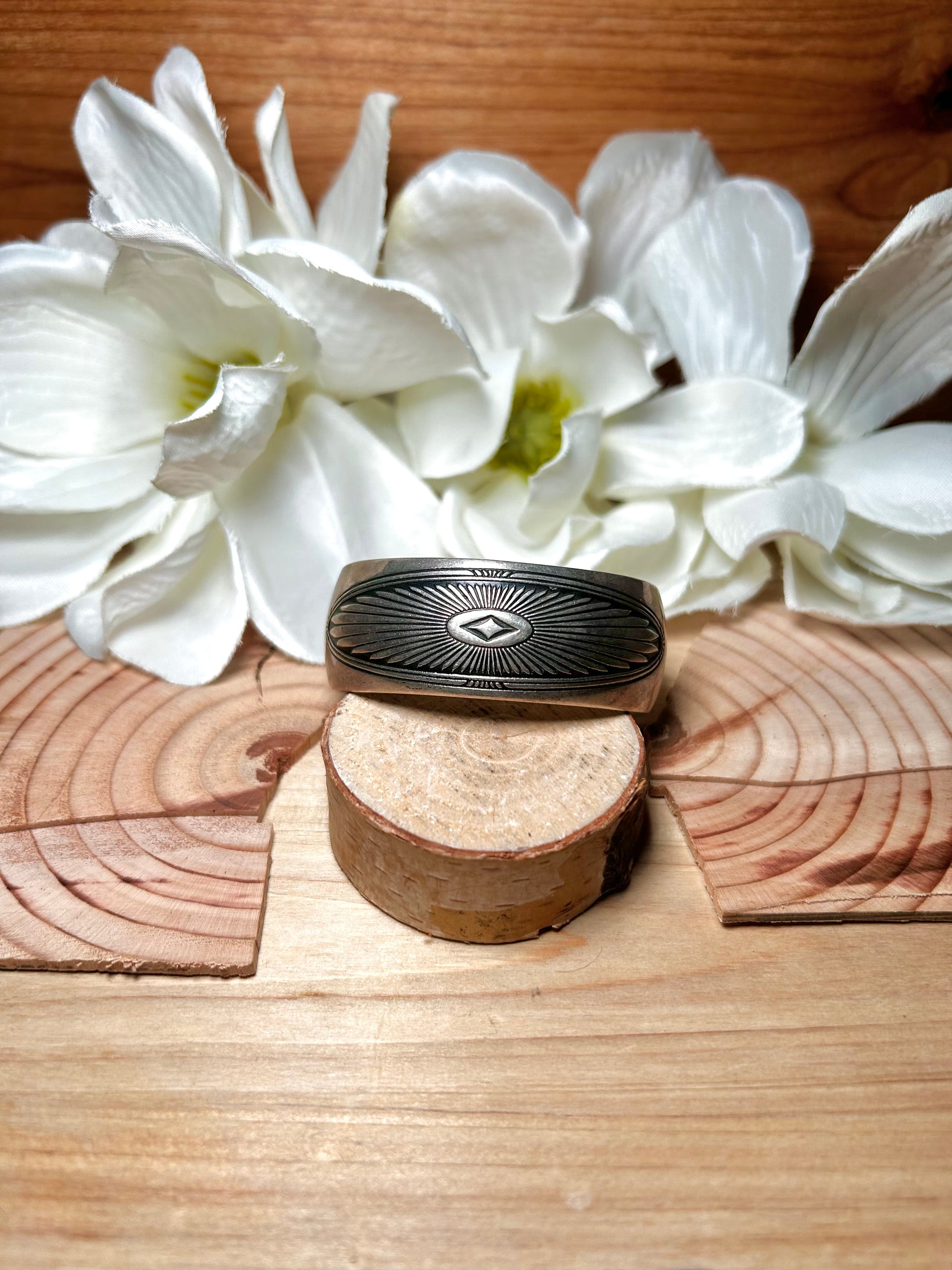 Vintage Navajo Made Sterling Silver Cuff Bracelet