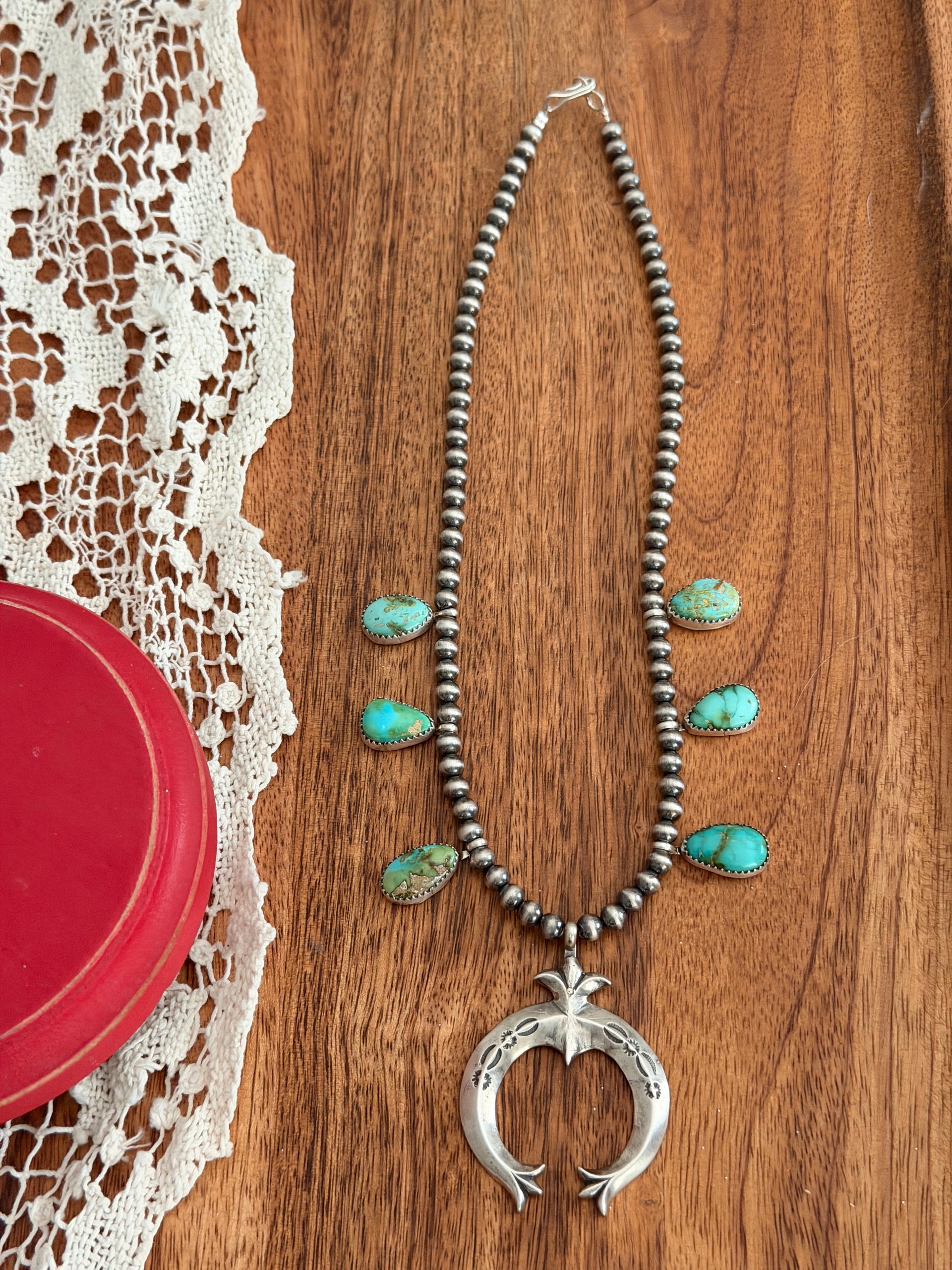 Leticia Largo Sonoran Mountain Turquoise & Sterling Silver Squash Necklace