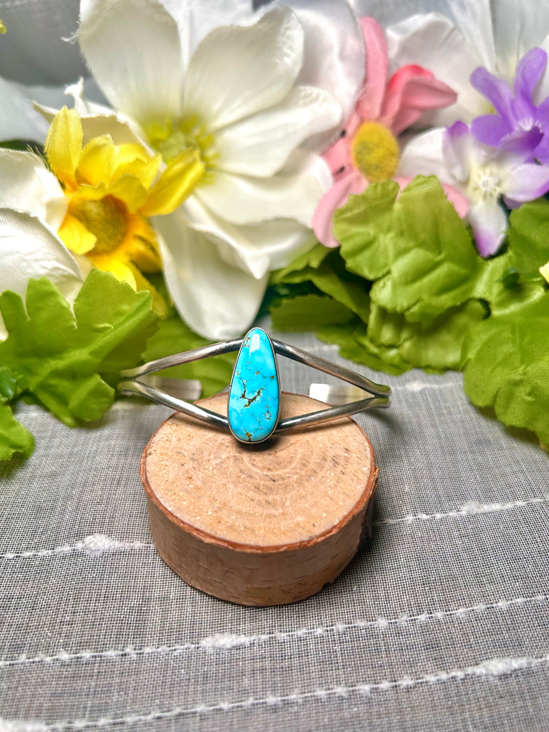 Dave Skeets Kingman Turquoise & Sterling Silver Cuff Bracelet