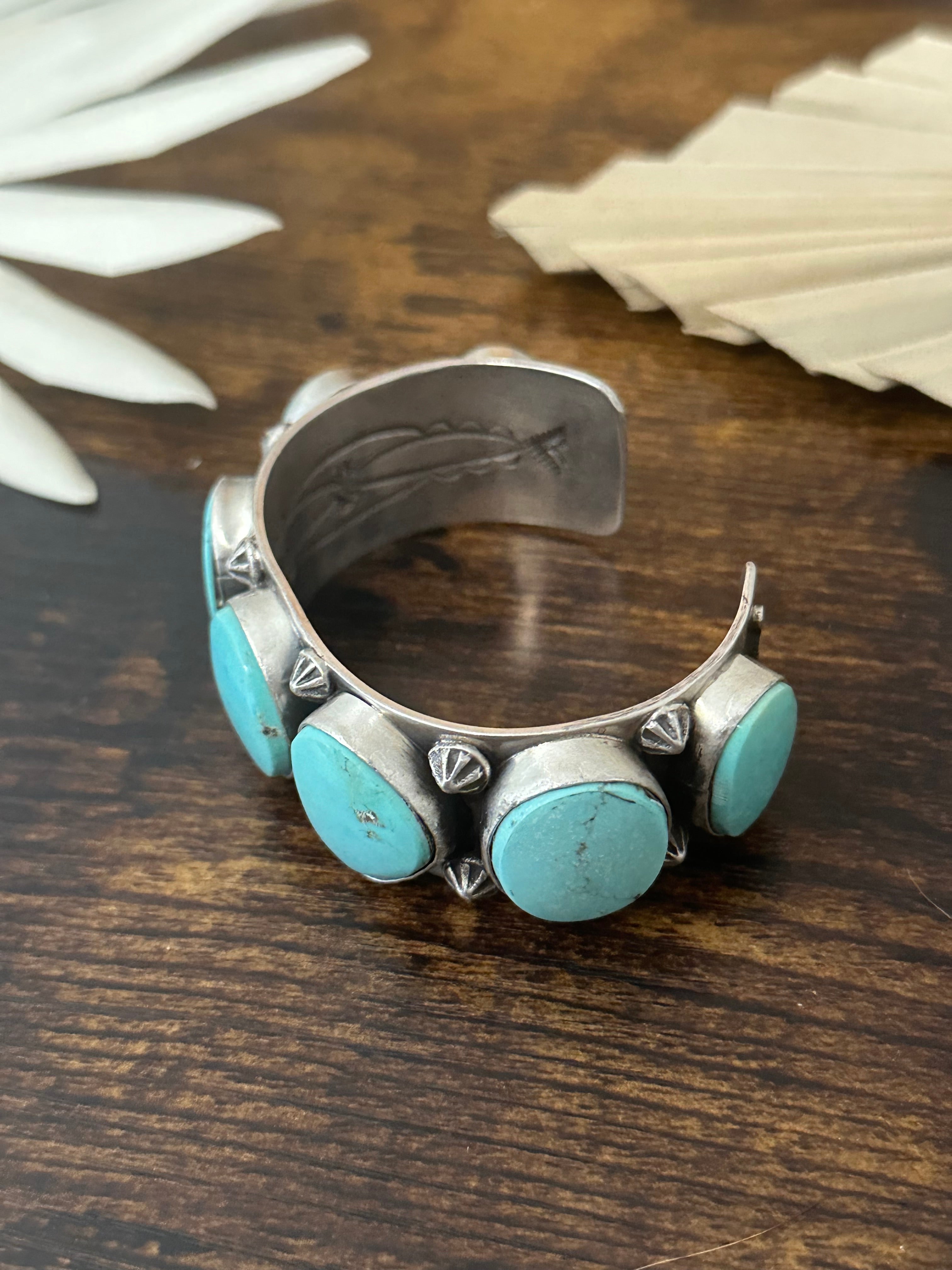 Dustin Francisco Kingman Turquoise & Sterling Silver Cuff Bracelet