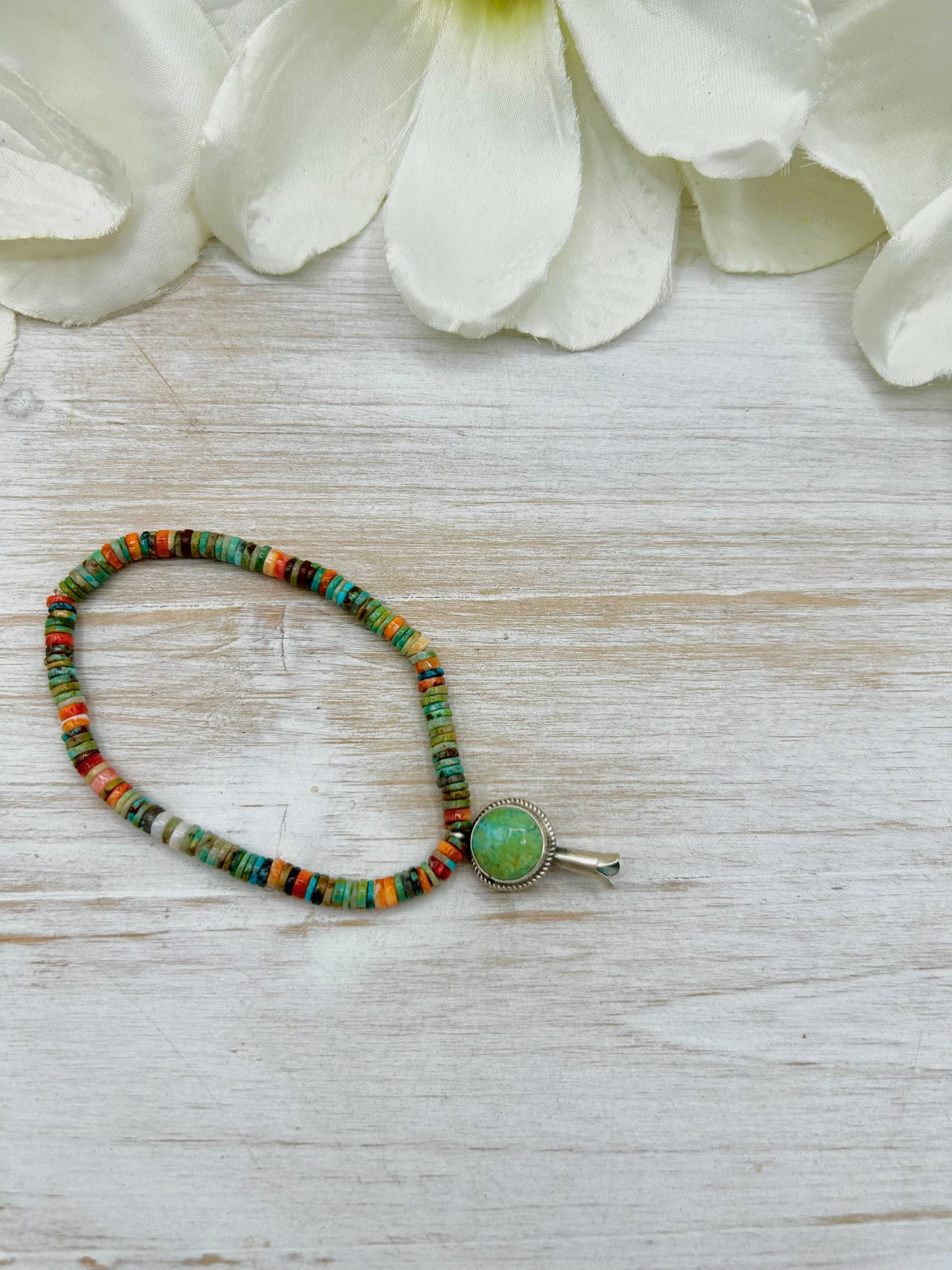 George Rios Multi Stone & Sterling Silver Stretchy Bracelet