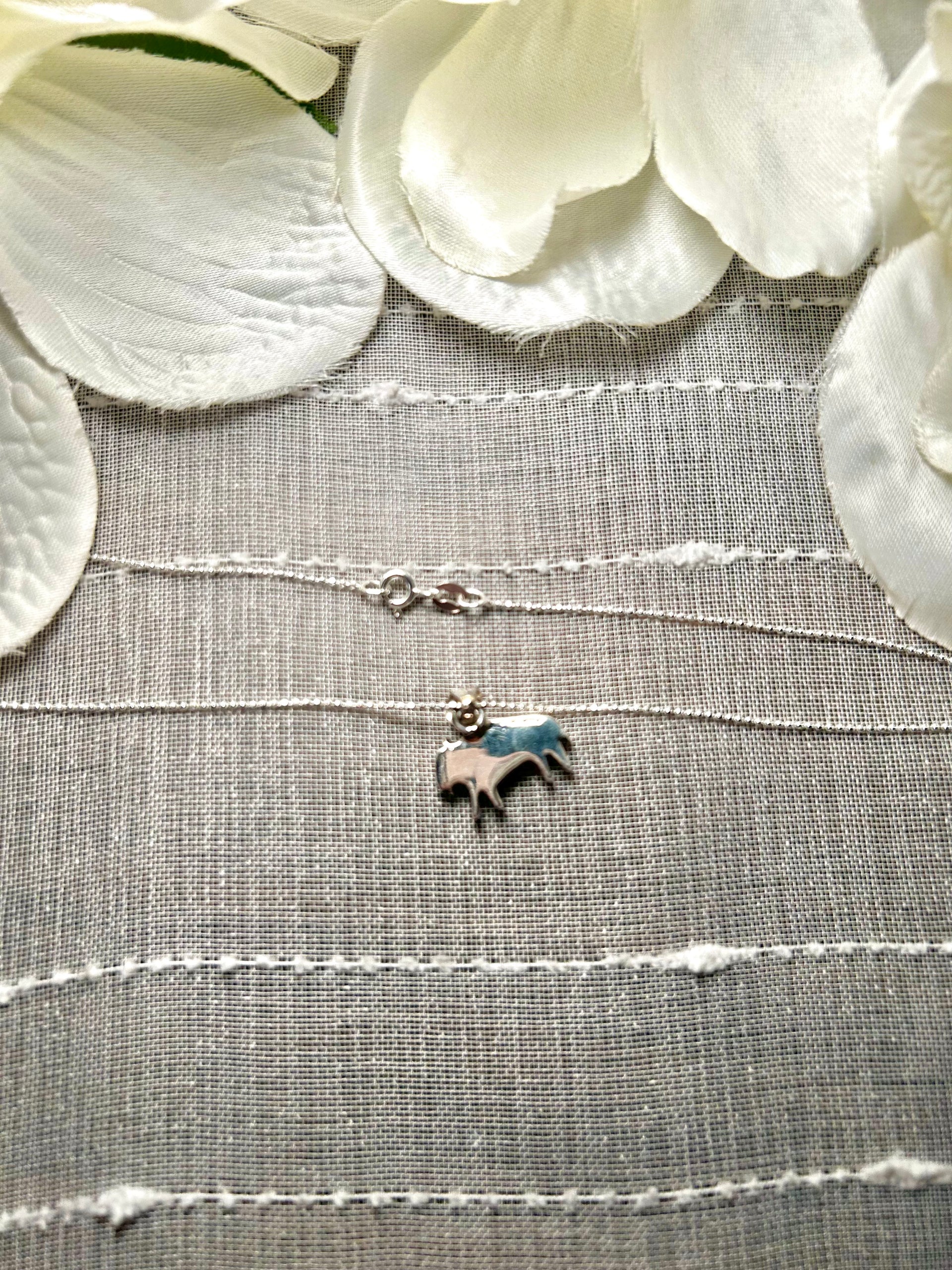 Navajo Made Multi Stone & Sterling Silver Necklace