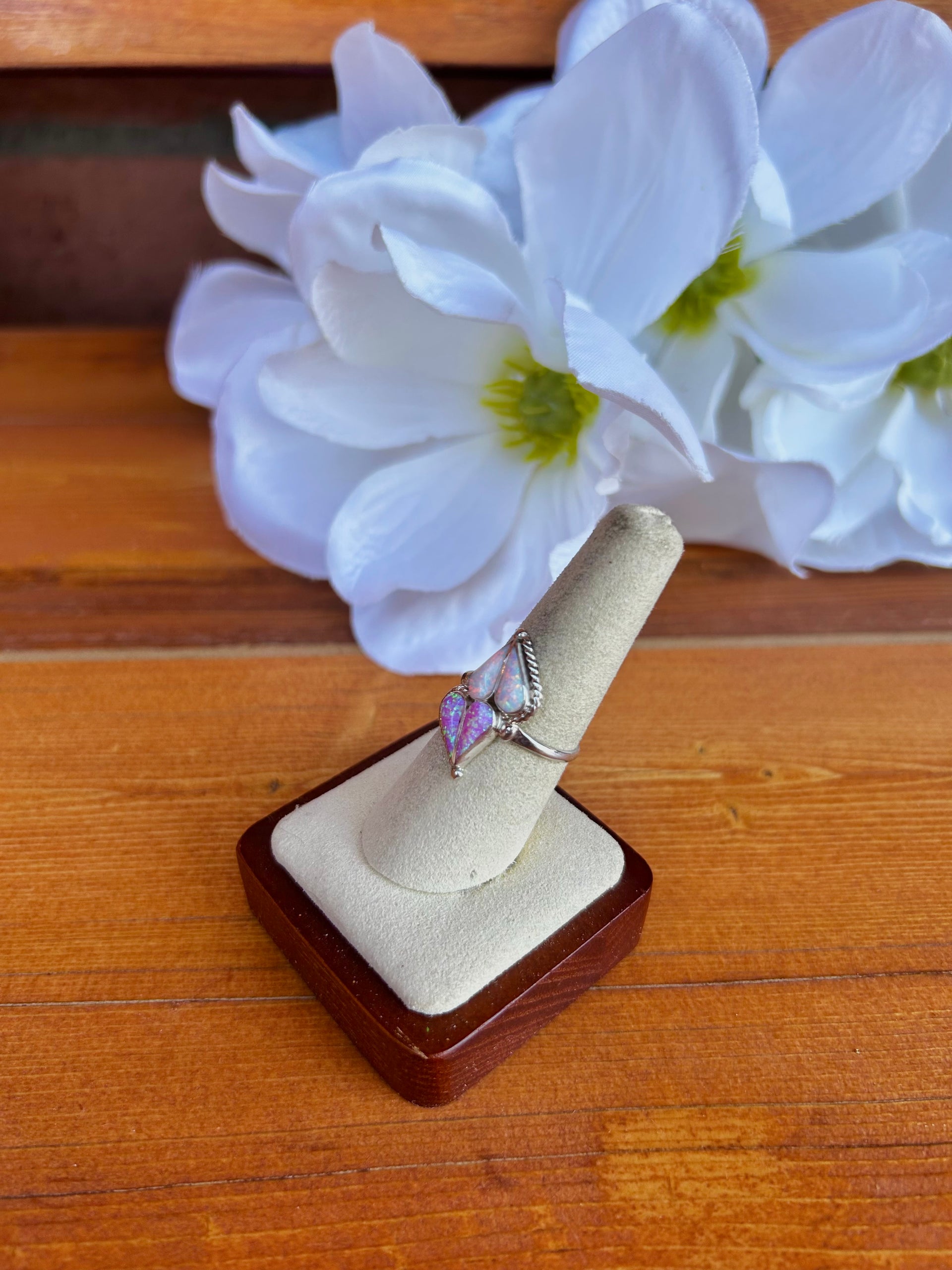 Navajo Made Opal & Sterling Silver Ring