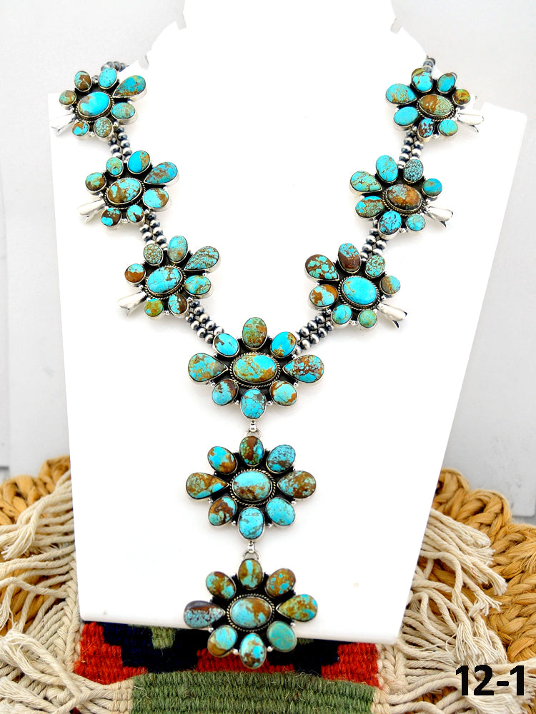 Southwest Handmade #8 Turquoise & Sterling Silver Necklace