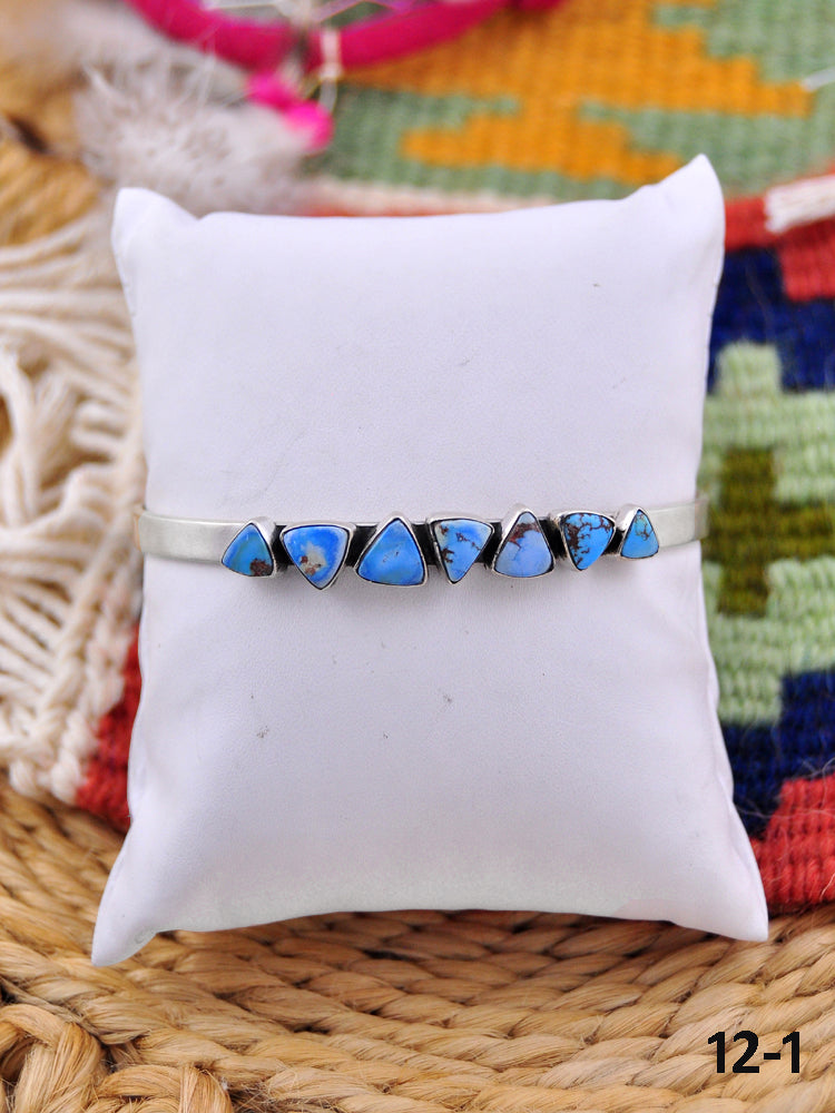 Southwest Made Golden Hill’s Turquoise & Sterling Silver Cuff Bracelet