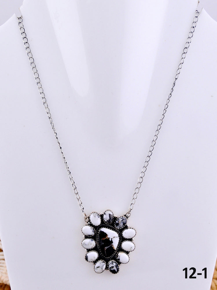 Southwest Made White Buffalo & Sterling Silver Necklace