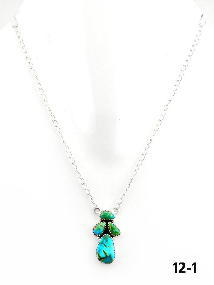 Southwest Made South Hill Turquoise & Sterling Silver Necklace