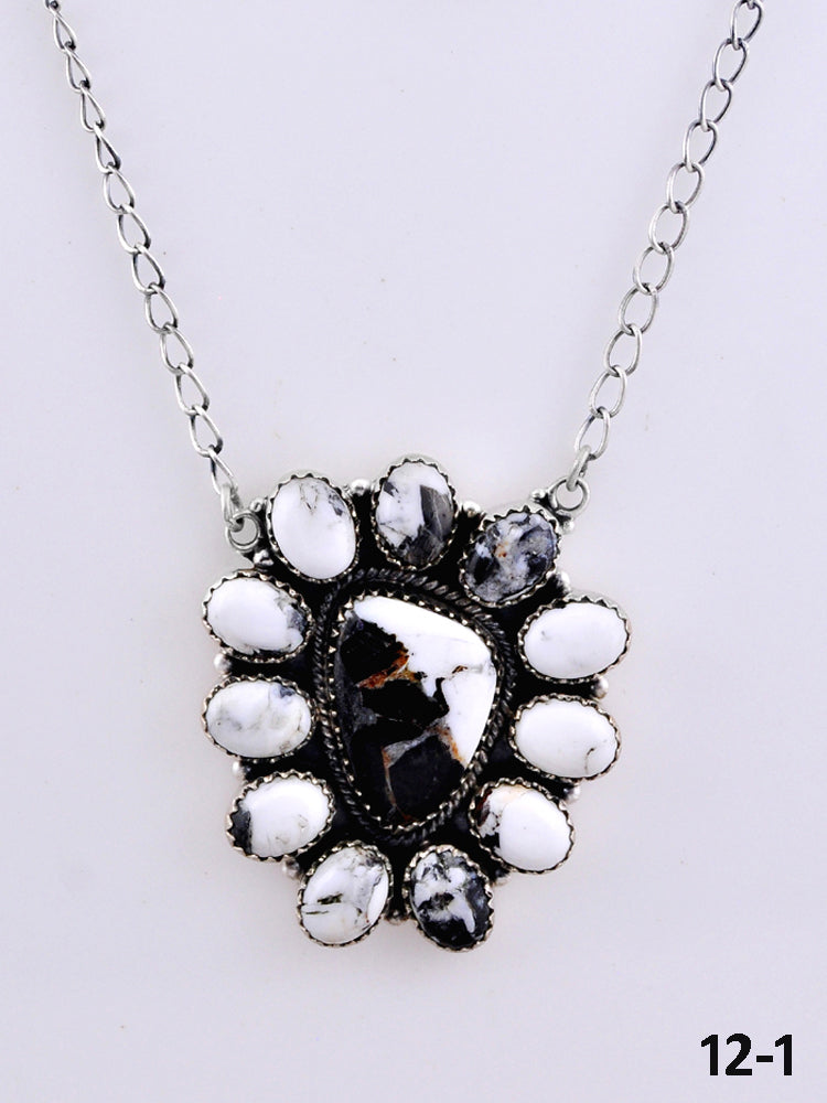 Southwest Made White Buffalo & Sterling Silver Necklace