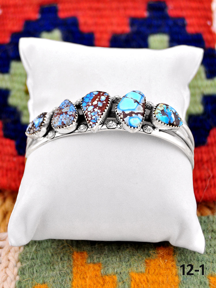 Southwest Handmade Golden Hills Turquoise & Sterling Silver Cuff Bracelet