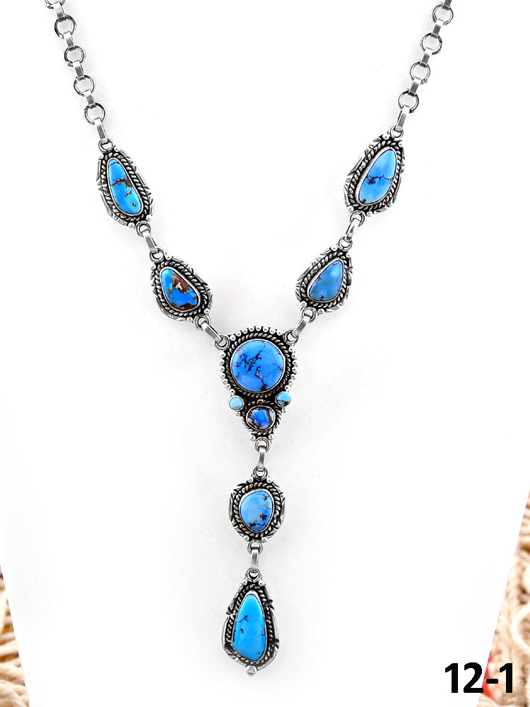 Southwest Handmade Golden Hills & Sterling Silver Necklace