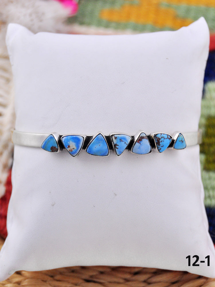 Southwest Made Golden Hill’s Turquoise & Sterling Silver Cuff Bracelet