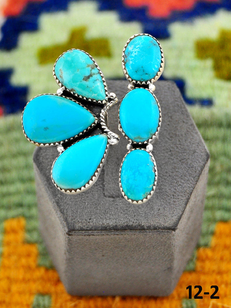 Southwest Made Campitos Turquoise & Sterling Silver Adjustable Ring