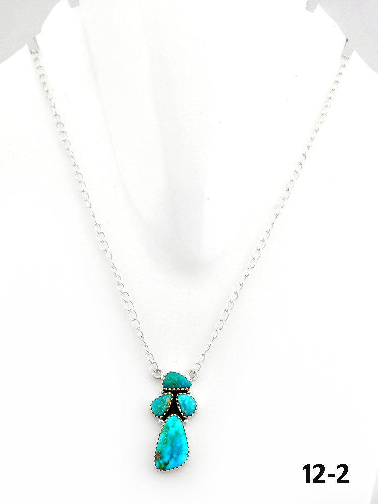 Southwest Made South Hill Turquoise & Sterling Silver Necklace