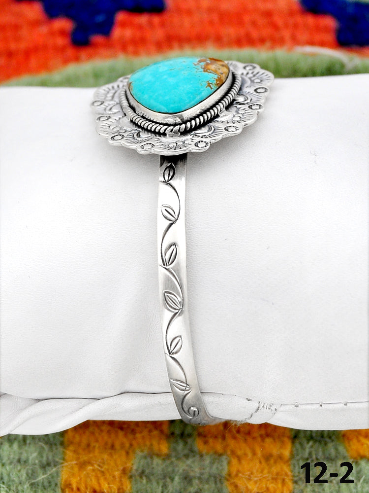 Southwest Handmade No. 8 Turquoise  & Sterling Silver Cuff Bracelet