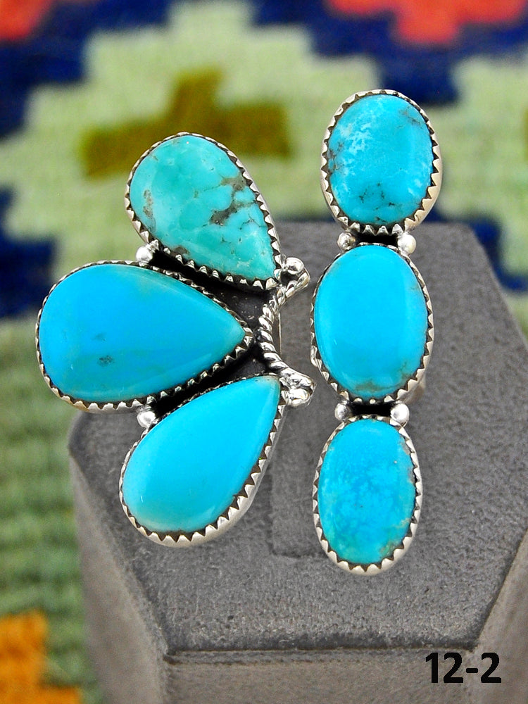 Southwest Made Campitos Turquoise & Sterling Silver Adjustable Ring