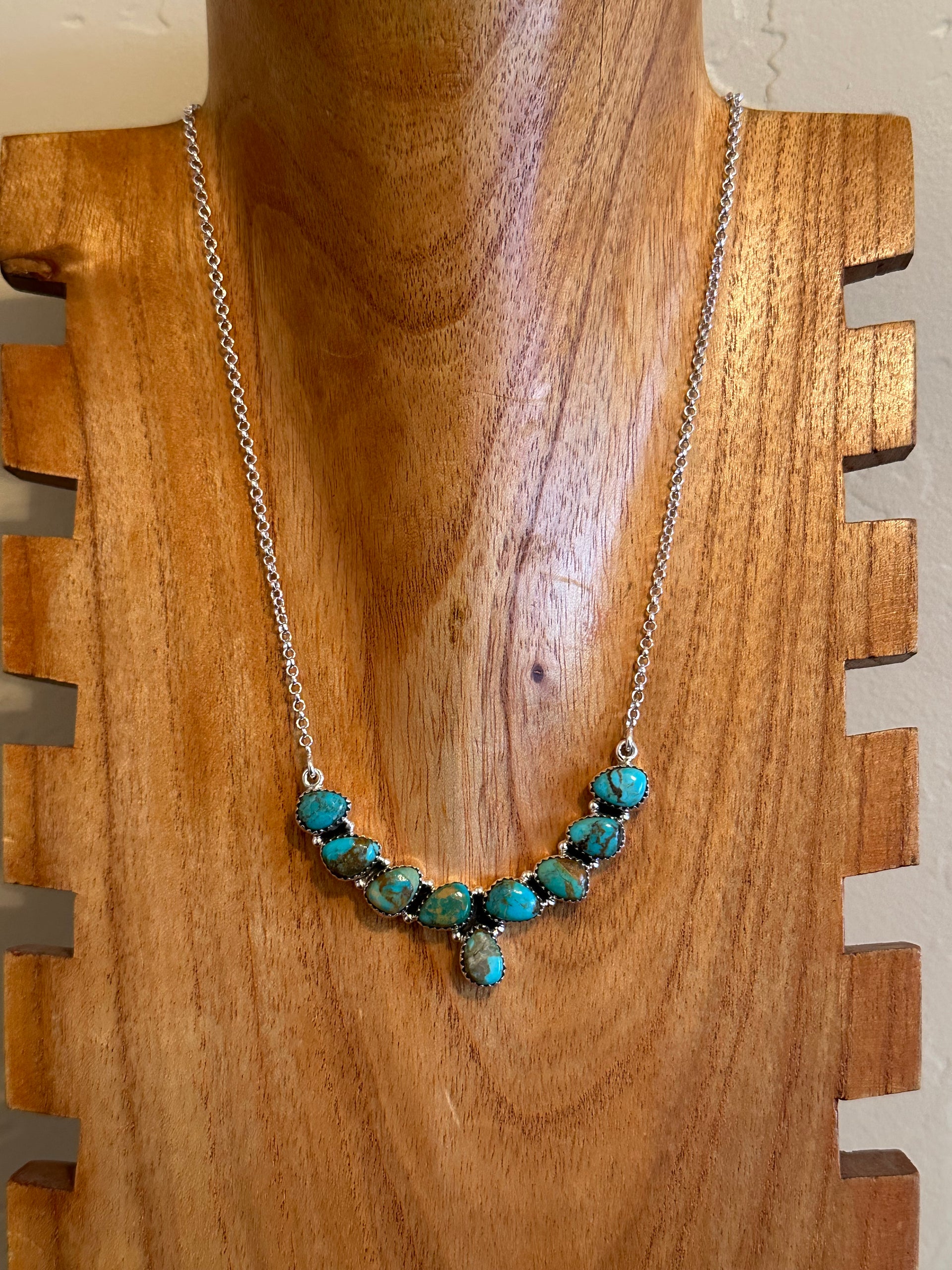 Southwest Made Kingman Turquoise & Sterling Silver Necklace