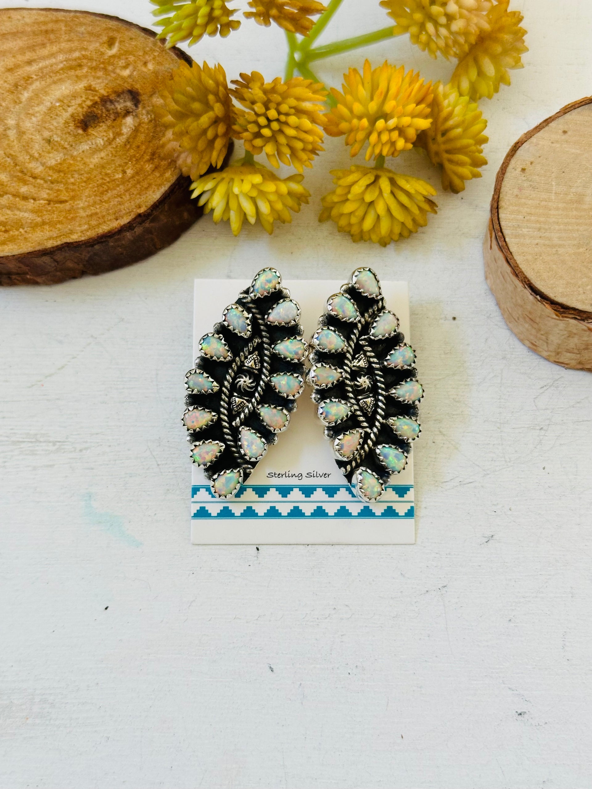 TTD “Twin Flame” Opal & Sterling Silver Earrings