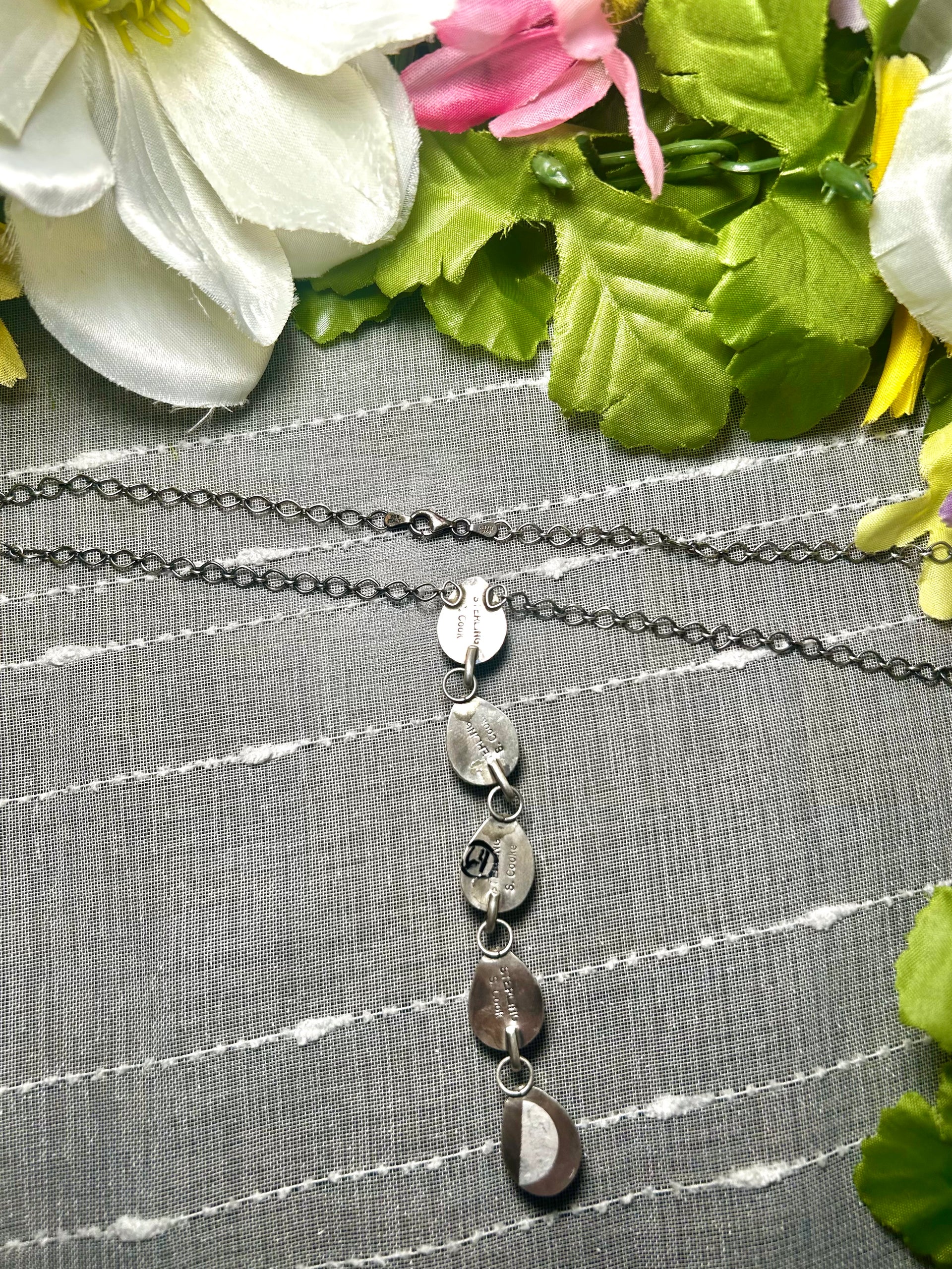 Navajo Made Multi Stone & Sterling Silver Necklace